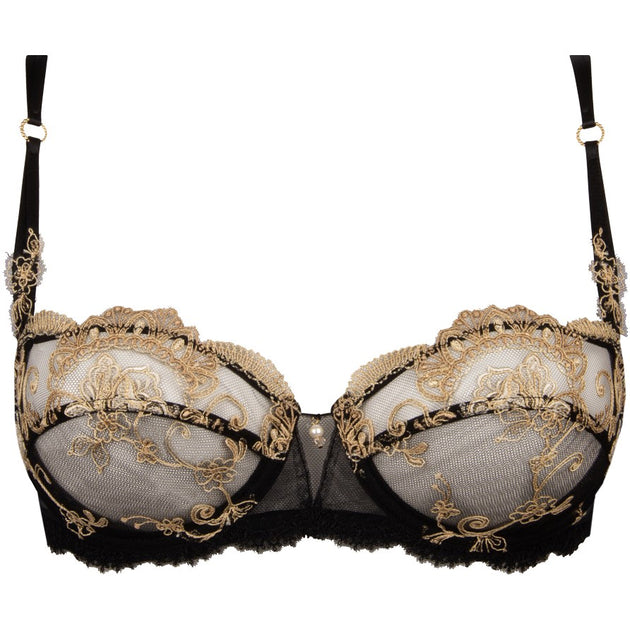 Unlined Front Closure Bra with Lace - Déesse Collection