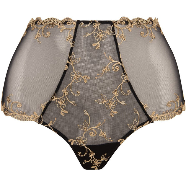 Solid Microfibre Thong with Lace Waistband and Back - Déesse
