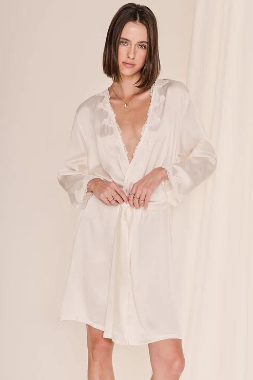 EVA BITZER Silk and LACE ROBE