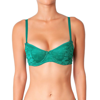 Red/green Lace underwire Bra /removable insert/ bow detail Size
