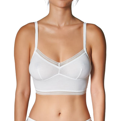Buy GLAMORAS Cotton Lace Spandex Lightly Padded Full Coverage Lace Everyday  Bra Sports Bra, Size-L Beige at